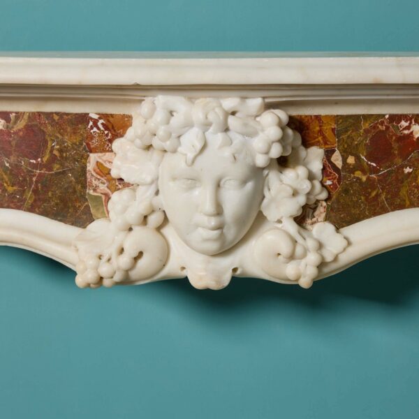 Antique Italian Statuary & Red Jasper Marble Fire Surround C.1760