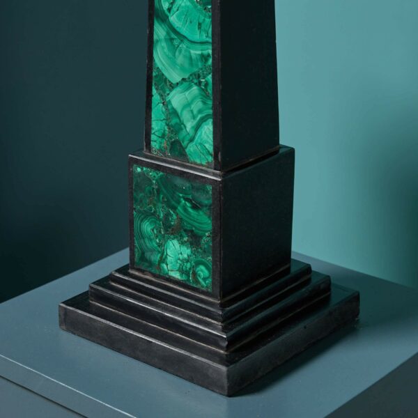 Malachite & Black Marble Obelisks