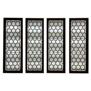 Set of 4 Antique Oak Glazed Windows