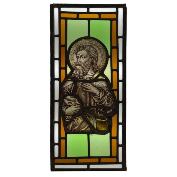 Pair of Antique Ecclesiastical Stained Glass Windows