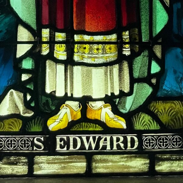 Antique Stained Glass Window of St Edward
