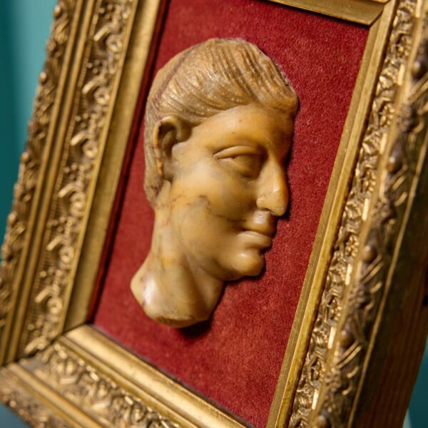 Antique Framed Siena Marble Roman Bust