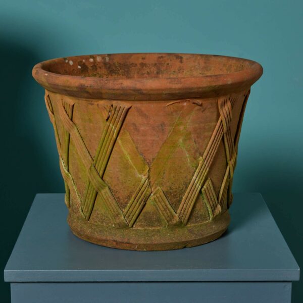 Pair of Victorian Style Terracotta Lattice Planters