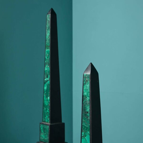 Malachite & Black Marble Obelisks