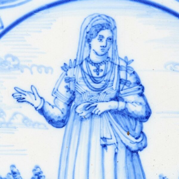 Antique Delft Tile of Turkish Woman