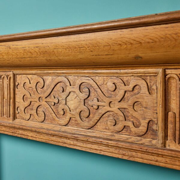 Large Antique Carved English Oak Fire Surround