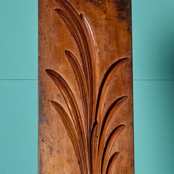 Antique Carved Wooden Palm Leaf Mould Ex. Tucker Collection