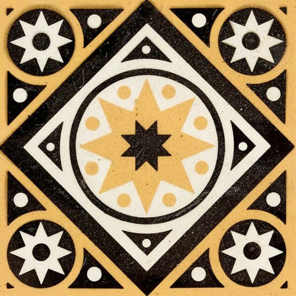 Set of 12 Reclaimed W Godwin Encaustic Tiles