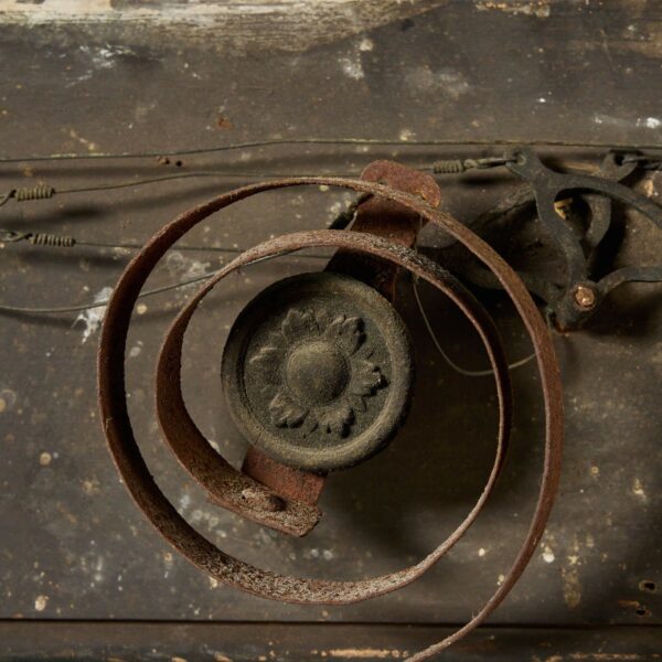Original Antique English Servant Bells on Board