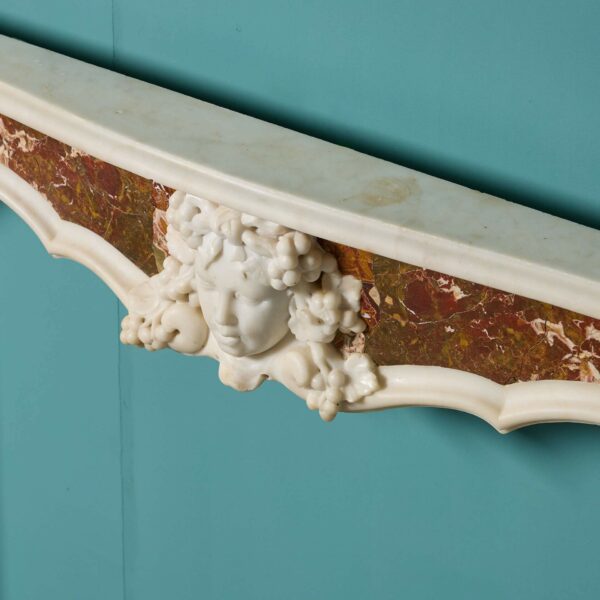 Antique Italian Statuary & Red Jasper Marble Fire Surround C.1760