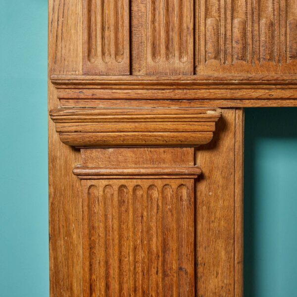 Large Antique Carved English Oak Fire Surround