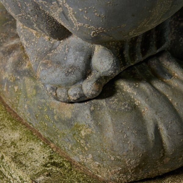 Antique Cast Iron Statue of a Praying Child