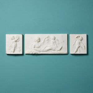 Three Neoclassical White Statuary Marble Plaques