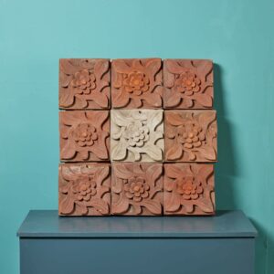 Set of Antique Red & Buff Terracotta Plaques