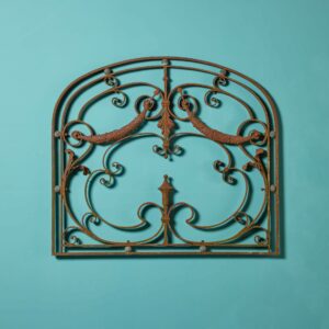 Antique Arched Wrought Iron Panel