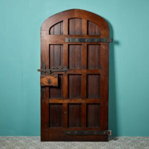 Large Antique Victorian Arched Oak Exterior Door