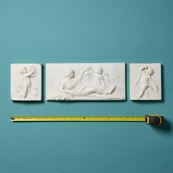 Three Neoclassical White Statuary Marble Plaques