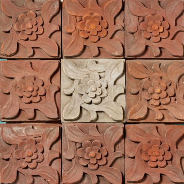 Set of Antique Red & Buff Terracotta Plaques