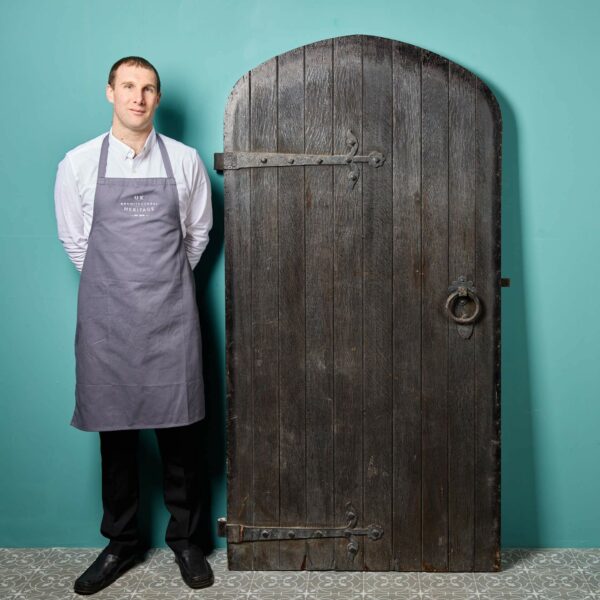 Large Antique Victorian Arched Oak Exterior Door