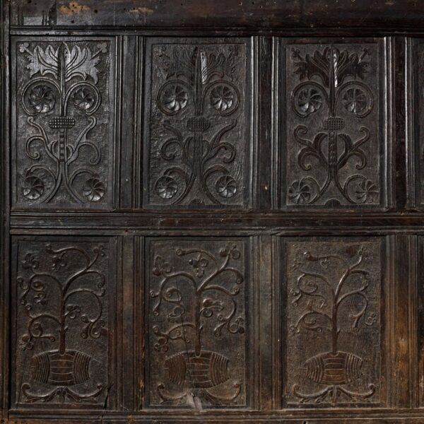 Large Antique 17th Century Carved Oak Panel