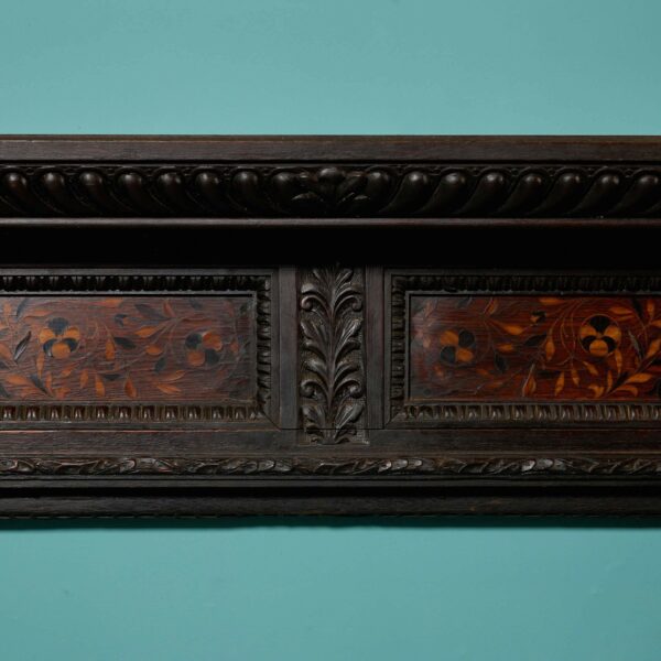 Antique 19th century Jacobean Carved Oak Fireplace