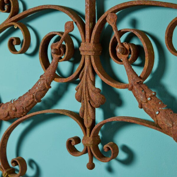 Antique Arched Wrought Iron Panel