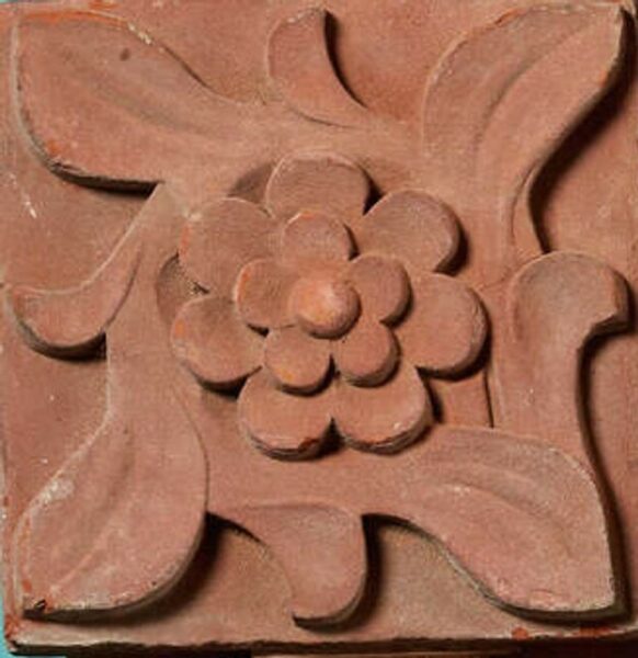 Set of Antique Red & Buff Terracotta Plaques