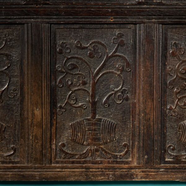 Large Antique 17th Century Carved Oak Panel