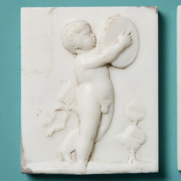 Three Neoclassical White Statuary Marble Plaques