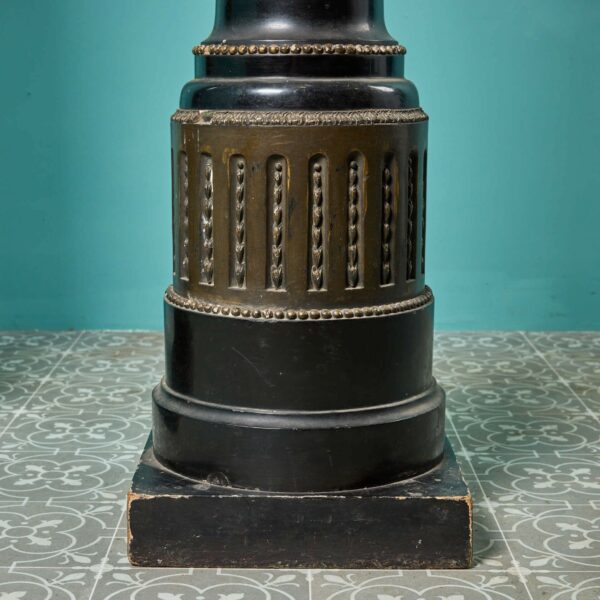 Pair of Antique Chinese Bronze Urns on Columns