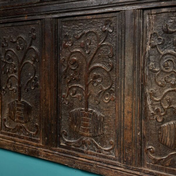 Large Antique 17th Century Carved Oak Panel