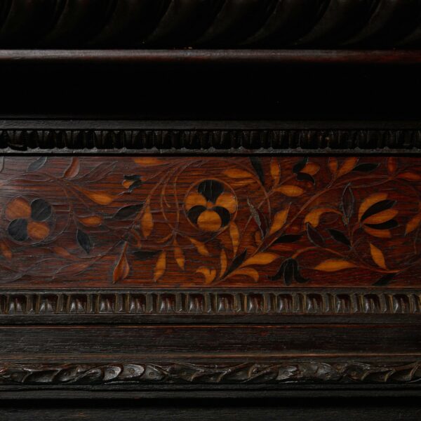 Antique 19th century Jacobean Carved Oak Fireplace