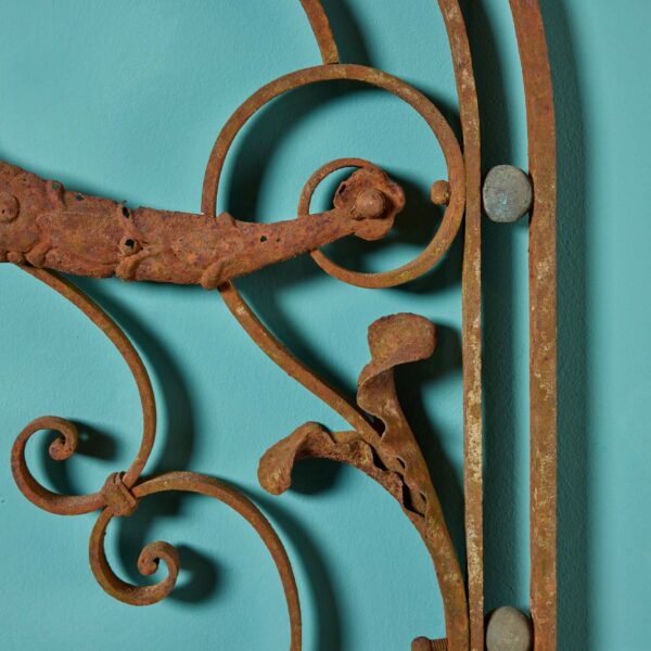 Antique Arched Wrought Iron Panel