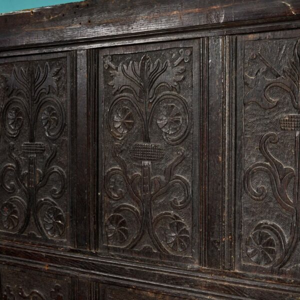 Large Antique 17th Century Carved Oak Panel