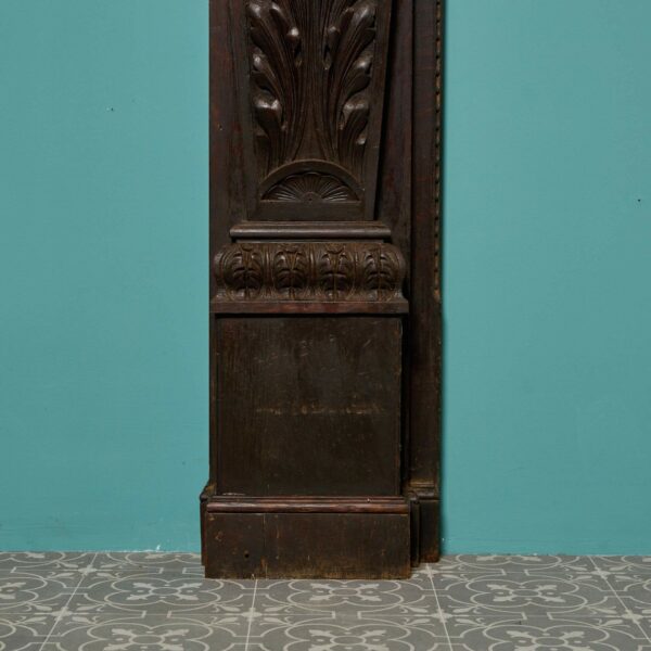 Antique 19th century Jacobean Carved Oak Fireplace