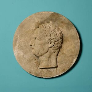 Reclaimed Composition Stone Roundel of a Roman Emperor