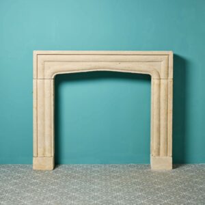 Antique Carved Limestone English Fireplace