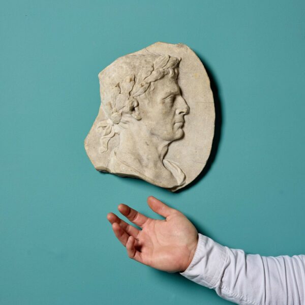 18th Century Italian Marble Plaque of a Roman Emperor