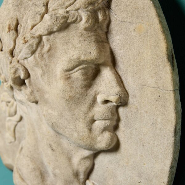 18th Century Italian Marble Plaque of a Roman Emperor