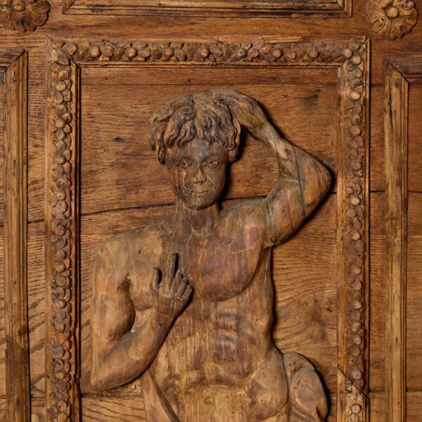 Antique Medieval Style Carved Oak Door or Panel