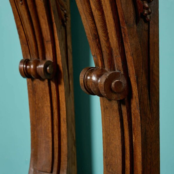 Large Pair of Antique English Carved Oak Caryatid Brackets