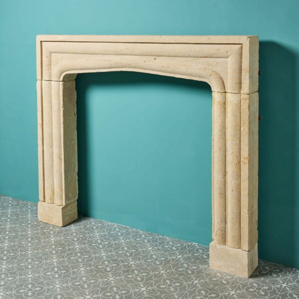 Antique Carved Limestone English Fireplace