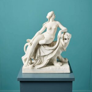 Antique Minton Parian-ware Sculpture of Ariadne & the Panther by John Bell