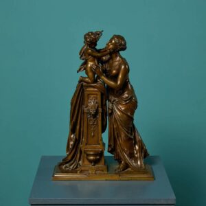 Antique French Bronze Sculpture of Mother & Child