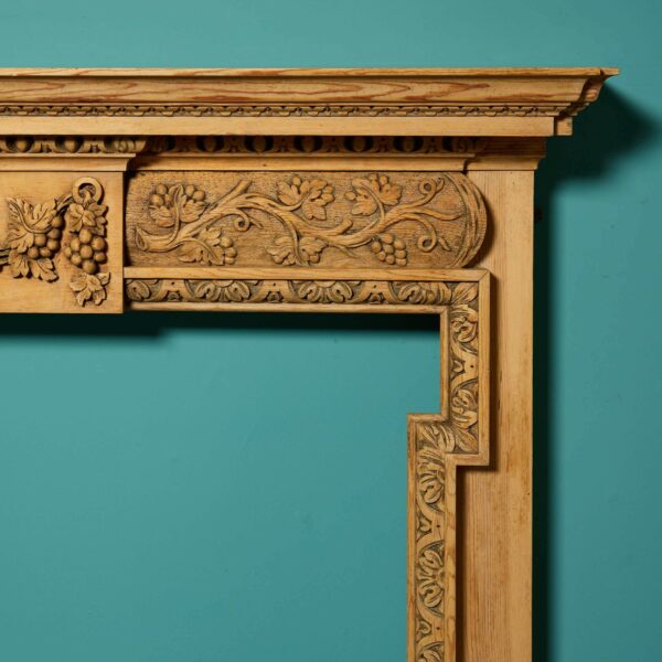 Antique Carved Pine Fireplace