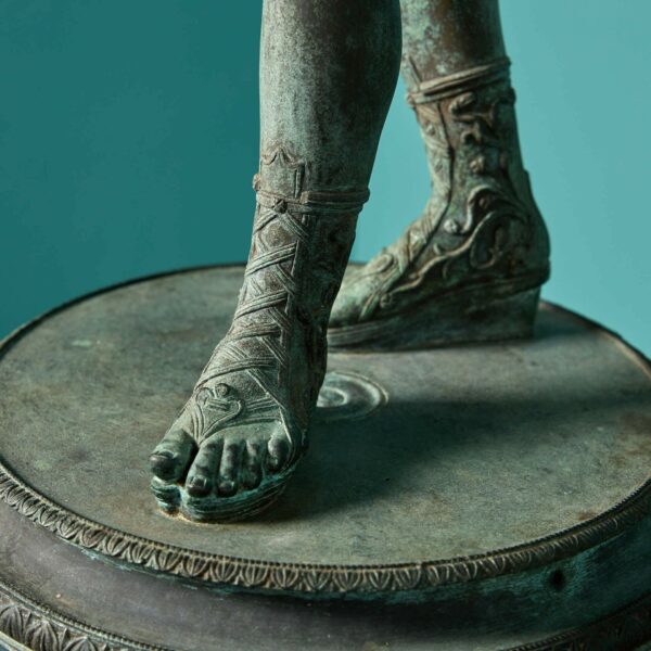 Antique Italian Patinated Bronze Statue of Narcissus