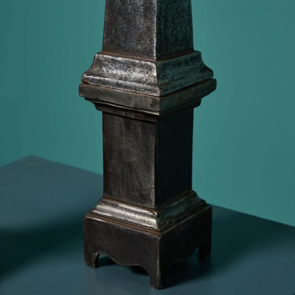 Pair of Polished Cast Iron Obelisks