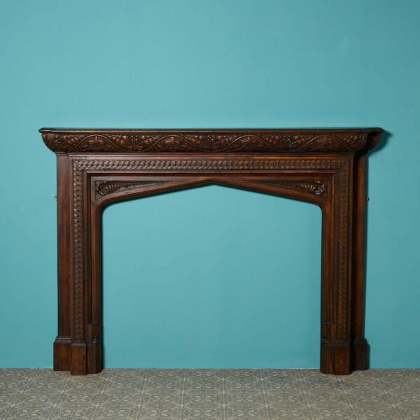 Antique Arts & Crafts Style Oak Fireplace