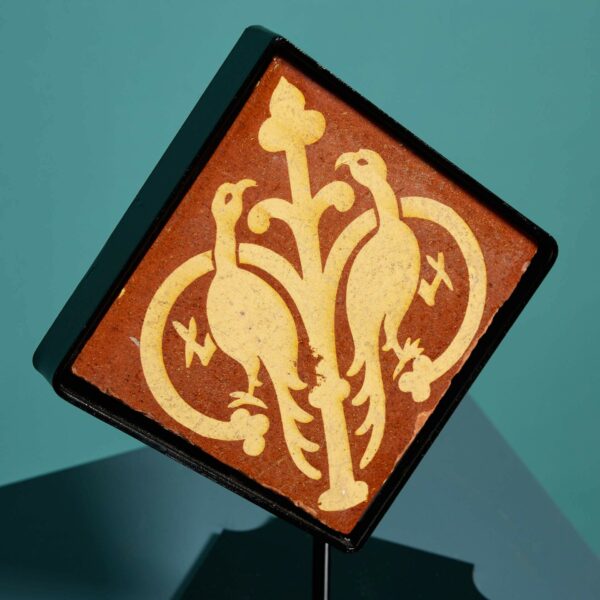 Chamberlain & Co 6-inch Encaustic Bird Tile on Stand