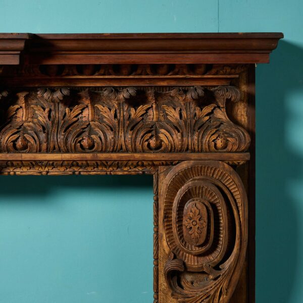 Large Carved Pine Georgian Style Fire Surround